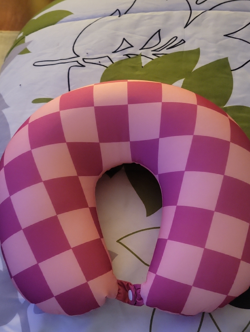 Target Pink Checkerboard U-Shaped Travel Pillow